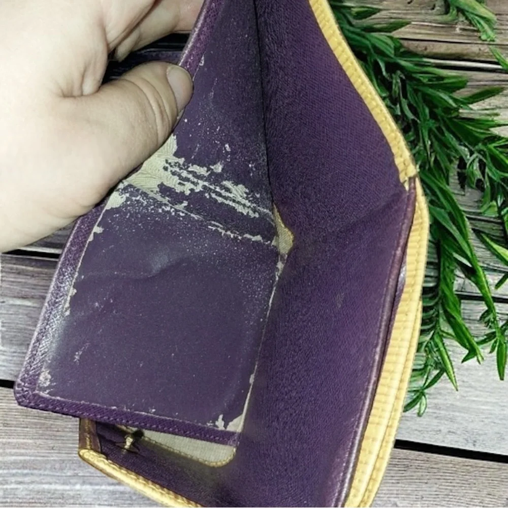 Vintage Louis Vuitton Yellow & Purple Epi Leather Elise Wallet - Picture 7 of 8